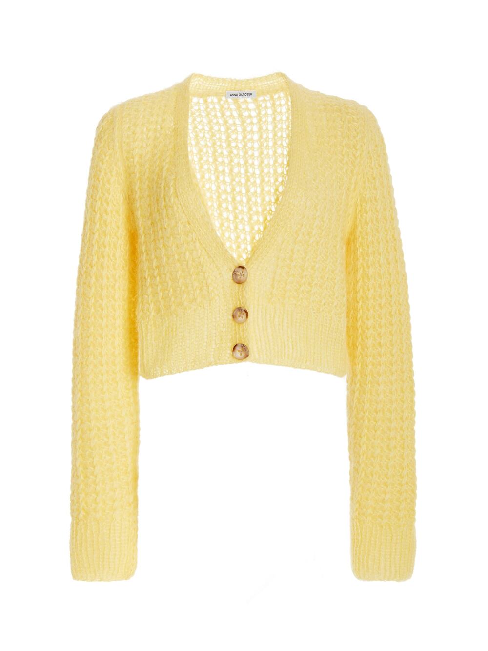 Anna October Cropped Yellow Zoey Cardigan Size XS